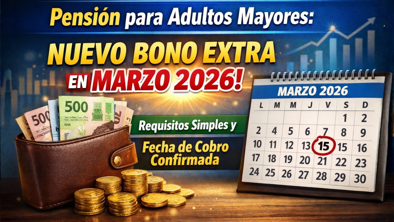 Pensión para adultos mayores: nuevo bono extra en marzo 2026, requisitos simples y fecha de cobro confirmada